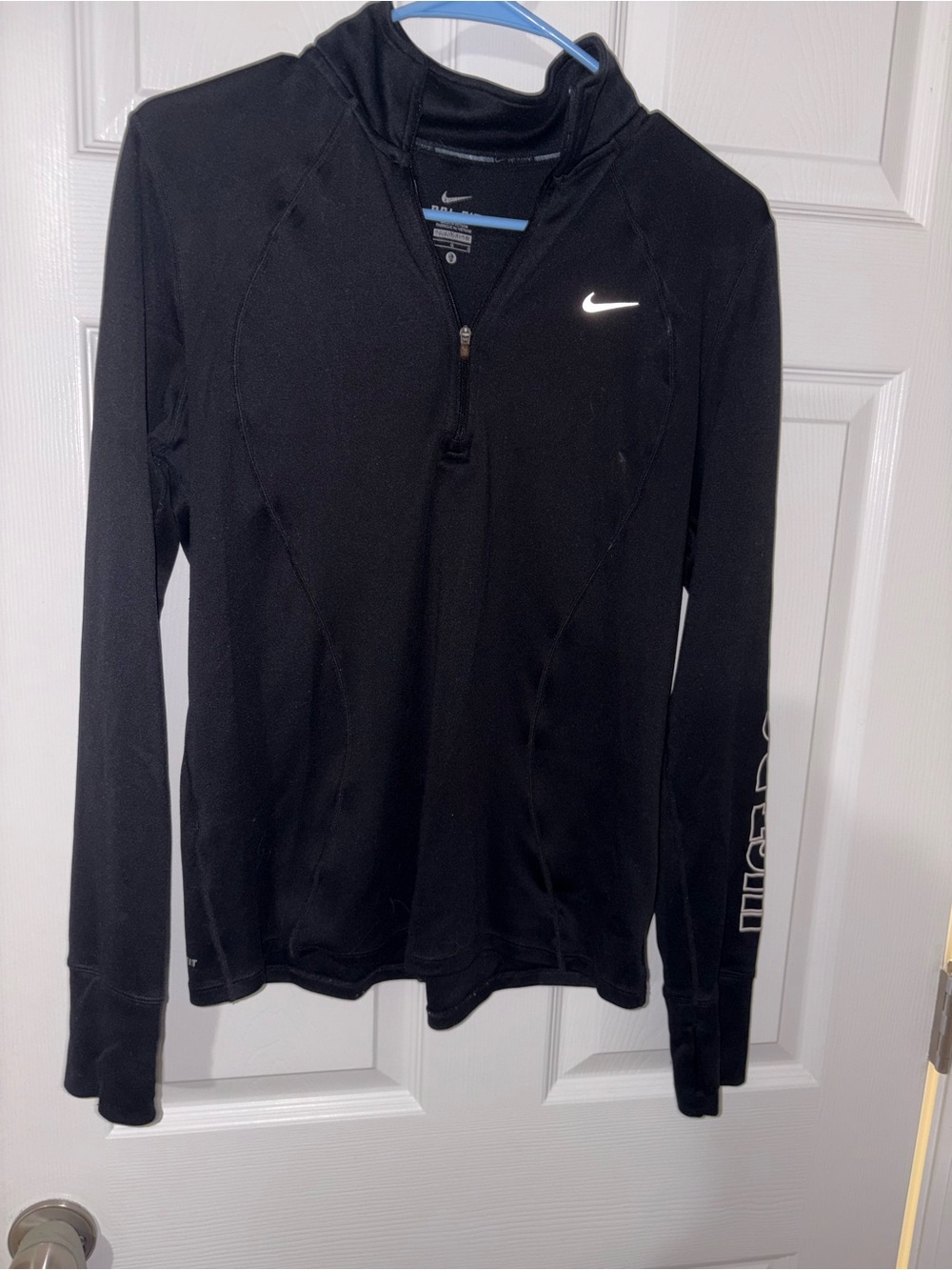 Nike Black Half-Zip Performance Pullover with Reflective Swoosh